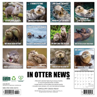 2025 Willow Creek In Otter News 12 x 12 Monthly Wall Calendar (43479)