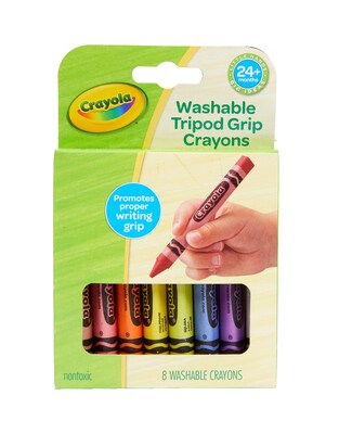 Crayola Washable Triangular Crayon, Assorted Colors, 8/Pack (81-1460)