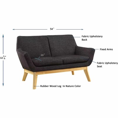 Lorell Quintessence 2-Seat Loveseat, Black (LLR68959)