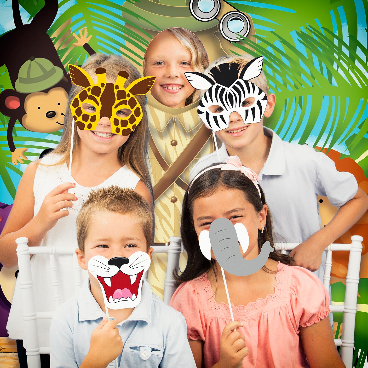 Creative Converting Jungle Animals Photo Booth Kit (DTC5520C1P)