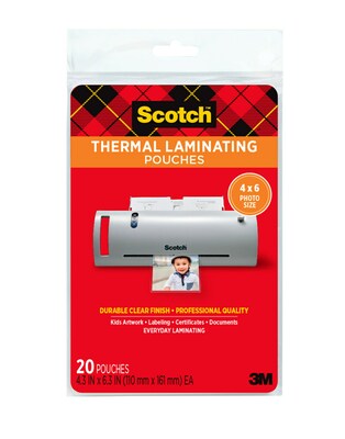 Scotch® Lamination Thermal Laminating Pouches, Photo, 5 Mil (TP590020)