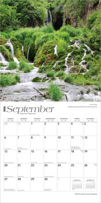 2026 BrownTrout South Dakota Wild & Scenic 12" x 12" Monthly Wall Calendar (9798330705665)