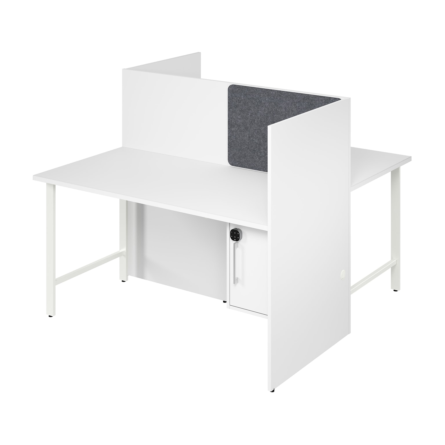 Bush Business Furniture Hustle 60W 2 Person Back to Back Cubicle Panel Workstation, White (HUS032WH)