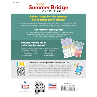 Summer Bridge Activities Grades 7 - 8 Activity Book (9781483872766)
