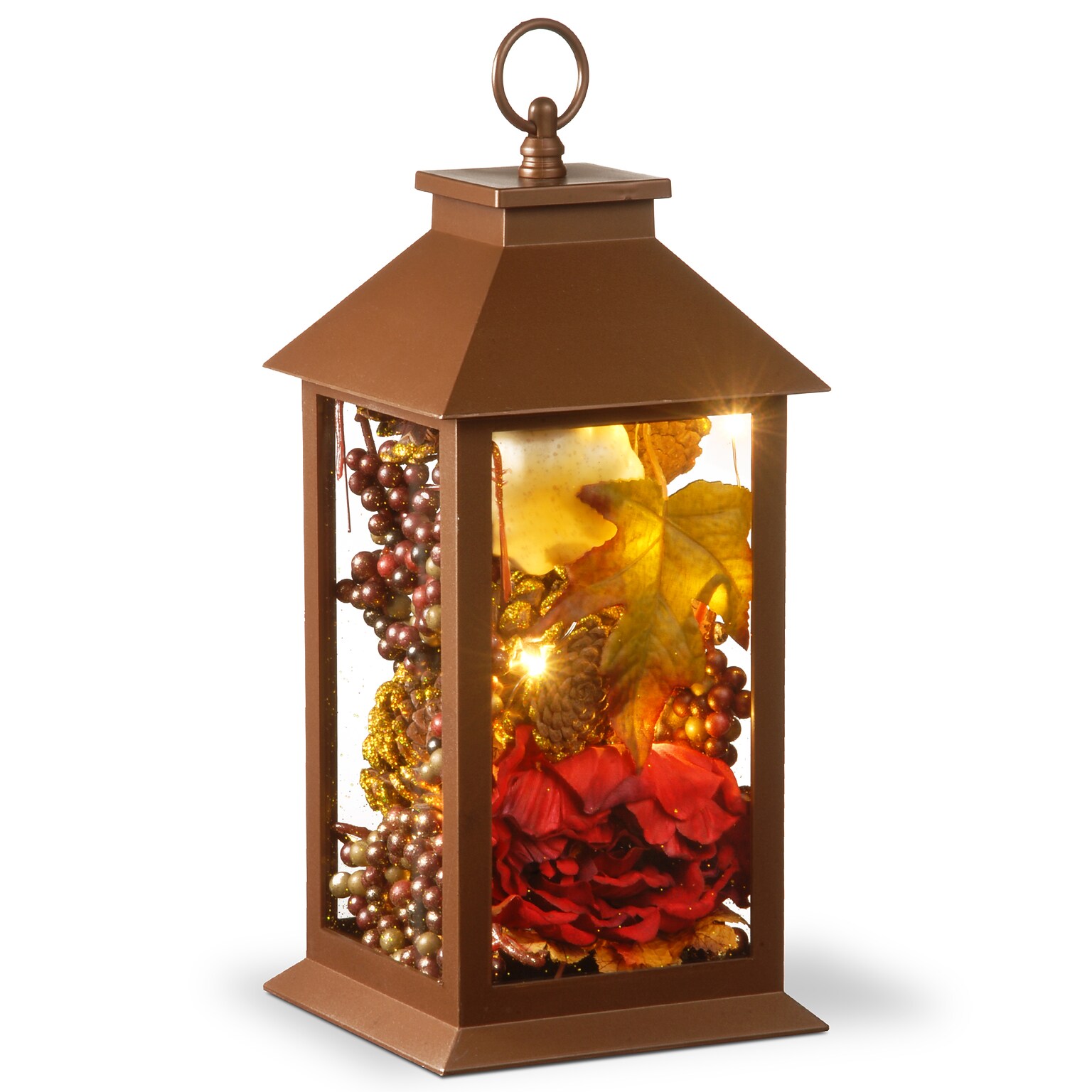 National Tree Company 12 Autumn Décor-Filled Lantern with LED Lights (RAH-17C042A-1)