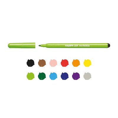 CARIOCA Joy Eco Washable Kids Markers, Fine Tip, Assorted Colors, 144/Set (CRA43465)
