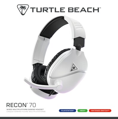 Turtle Beach Recon 70 Gaming Headset for PS5, PS4, Xbox Series X|S, Xbox One, Nintendo Switch and PC, White (TBS-3001-15)