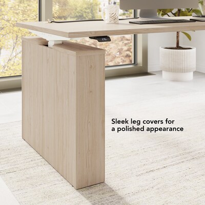 Bush Business Furniture Stratus 60"W Electric Rectangular Adjustable Standing Desk, Natural Elm (SUT001NE)