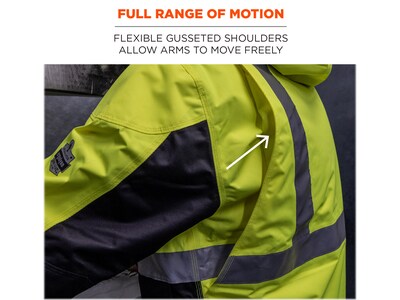 GloWear 8275 Heavy-Duty High-Visibility Workwear Jacket, 2XL, Lime/Black (23976)