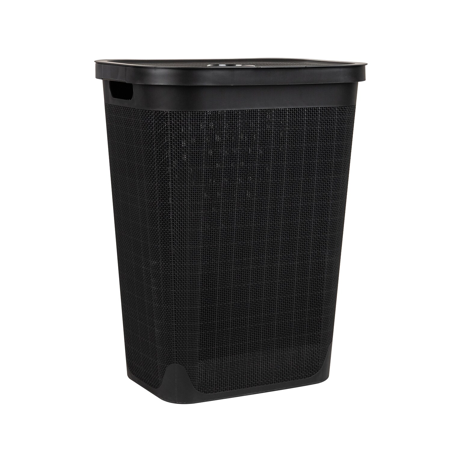 Mind Reader 15.85-Gallon Hamper with Lid, Plastic, Black (60FABHAMP-BLK)