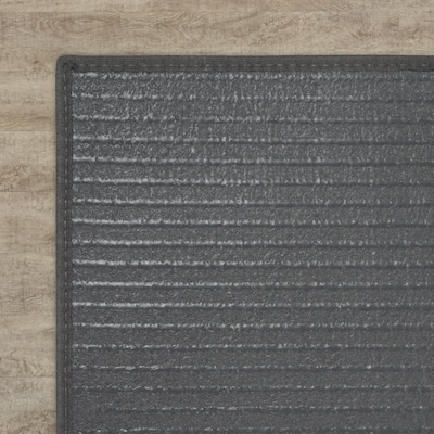 Joy Carpets Water Mill Vinyl 6' x 8'6" Machine Woven Rug, Tungsten (2170Y-04)