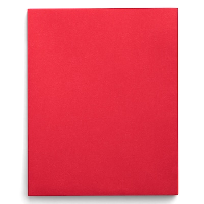 Staples Smooth 2-Pocket Paper Folder, Red, 25/Box (50752/27532-CC)