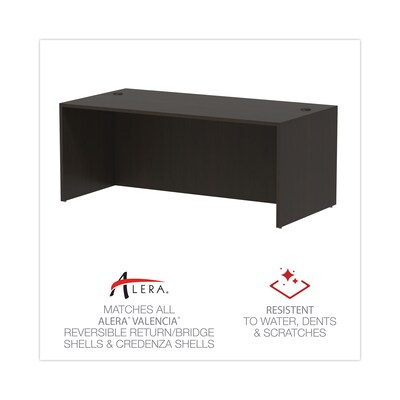 Alera Valencia Series 71"W Straight Front Shell Desk, Espresso (ALEVA217236ES)