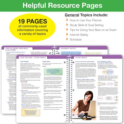 2026-2027 Global Printed Products 8.5" x 11" Academic Year Weekly & Monthly Student Planner, Paperboard Cover, Blue