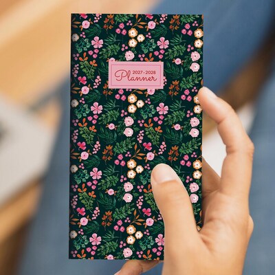 2027 TF Publishing Itty Bitty Blossoms 3.5" x 6.5"  Monthly Standard Planner, Paperboard Cover, Multicolored (27-7010)