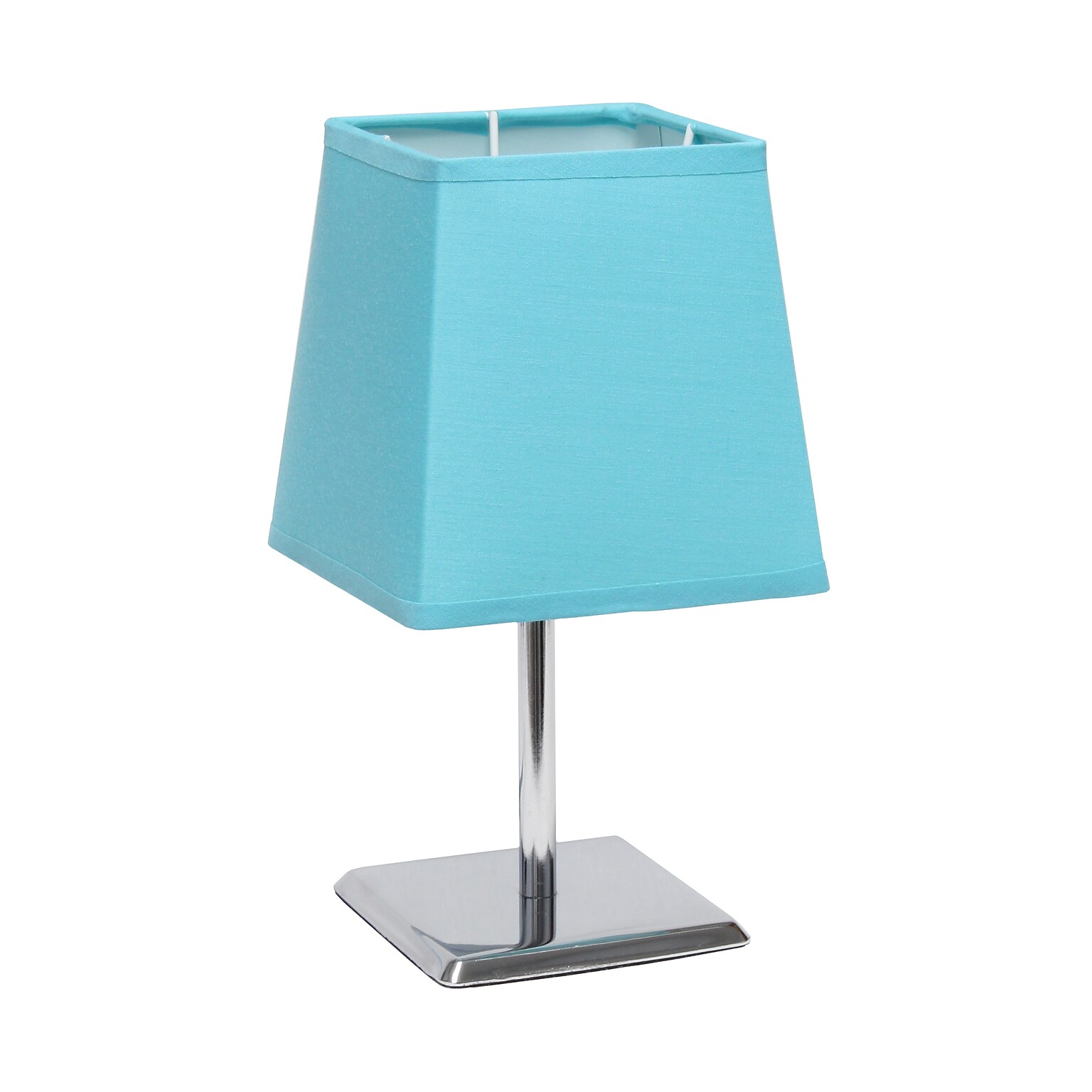 Creekwood Home Square Chrome 9.65 LED Table Lamp, Blue (CWT-1013-BL)