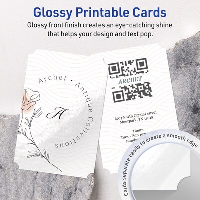 Avery Integrated Cards, 3.5 x 5, Glossy White, 40/Pack (95340)