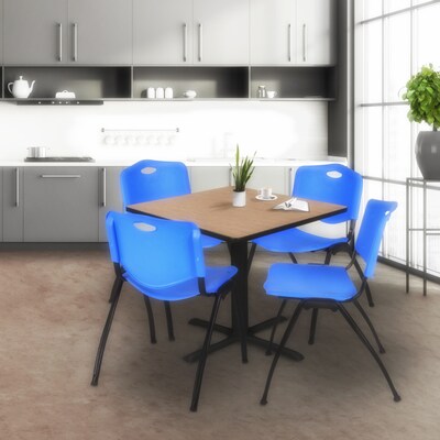Regency Cain 36 Square X-Base Breakroom Table, Medium, Noble Oak (TB3636NO)