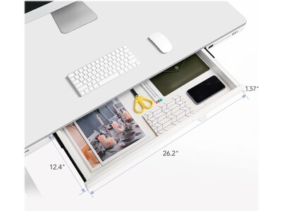 FlexiSpot EW8 48"W Rectangular Adjustable Metal Standing Desk, White (EW8W)