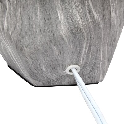 Simple Designs 10.24" LED Table Lamp, Marble Base/White Shade (LT2065-MBL)