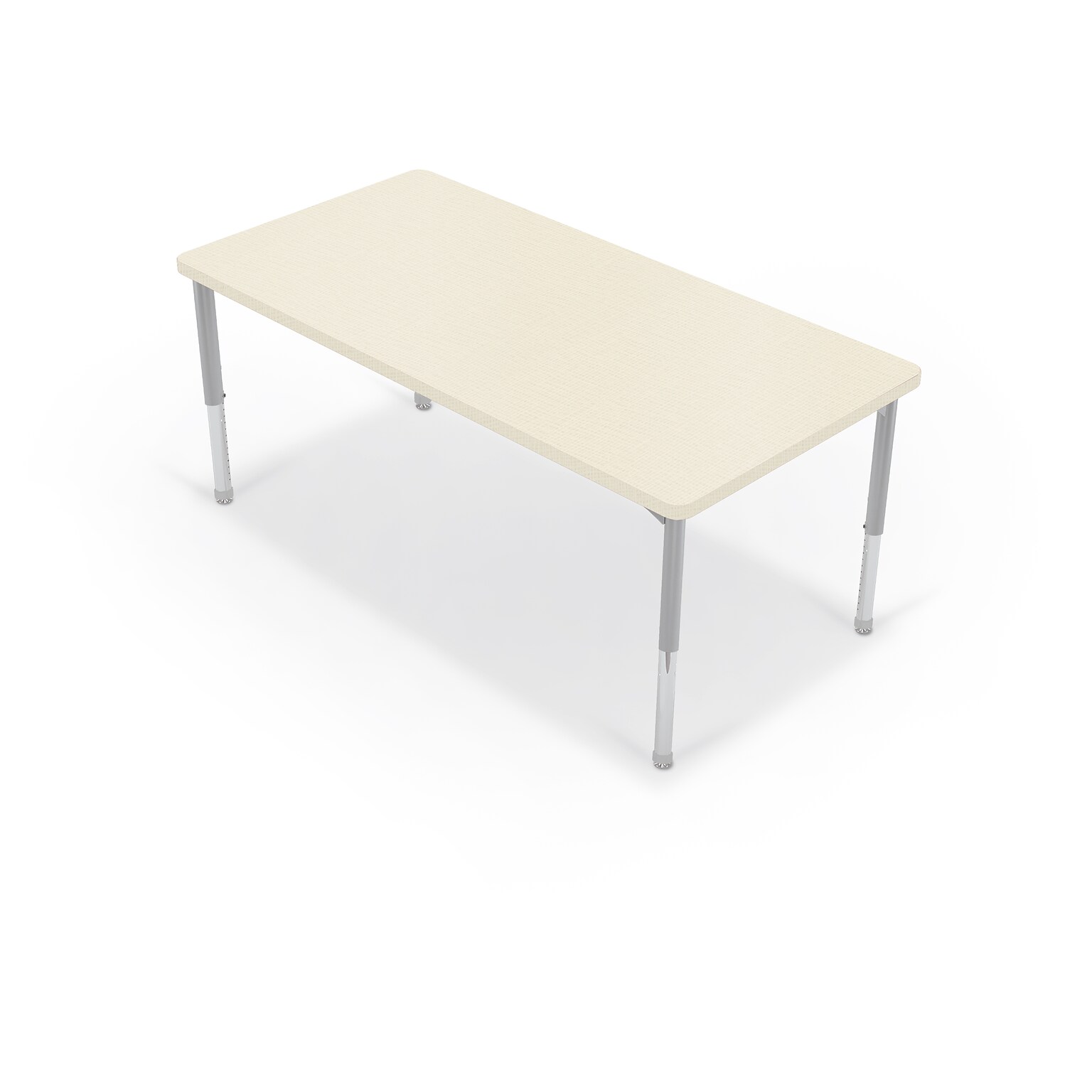 MooreCo Hierarchy Rectangular Table, 60W x 30D, Neutral Weft/Platinum Base (703673563017)