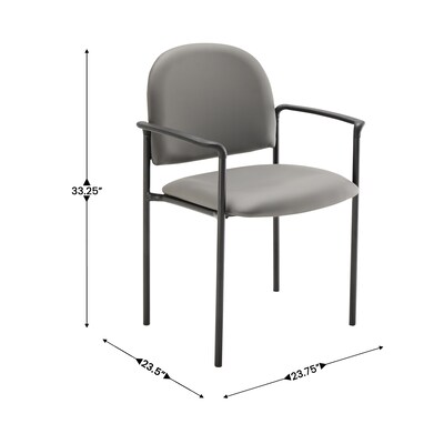 Flash Furniture Tiffany Vinyl Reception Side Stacking Chair, Gray (BT5161GRYVINYL)