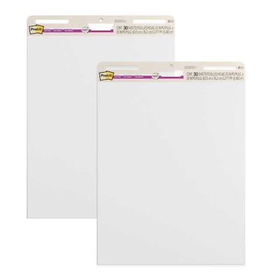 Post-it Recycled Super Sticky Wall Easel Pad, 25 x 30, 30 Sheets/Pad, 2 Pads/Pack (559RP)