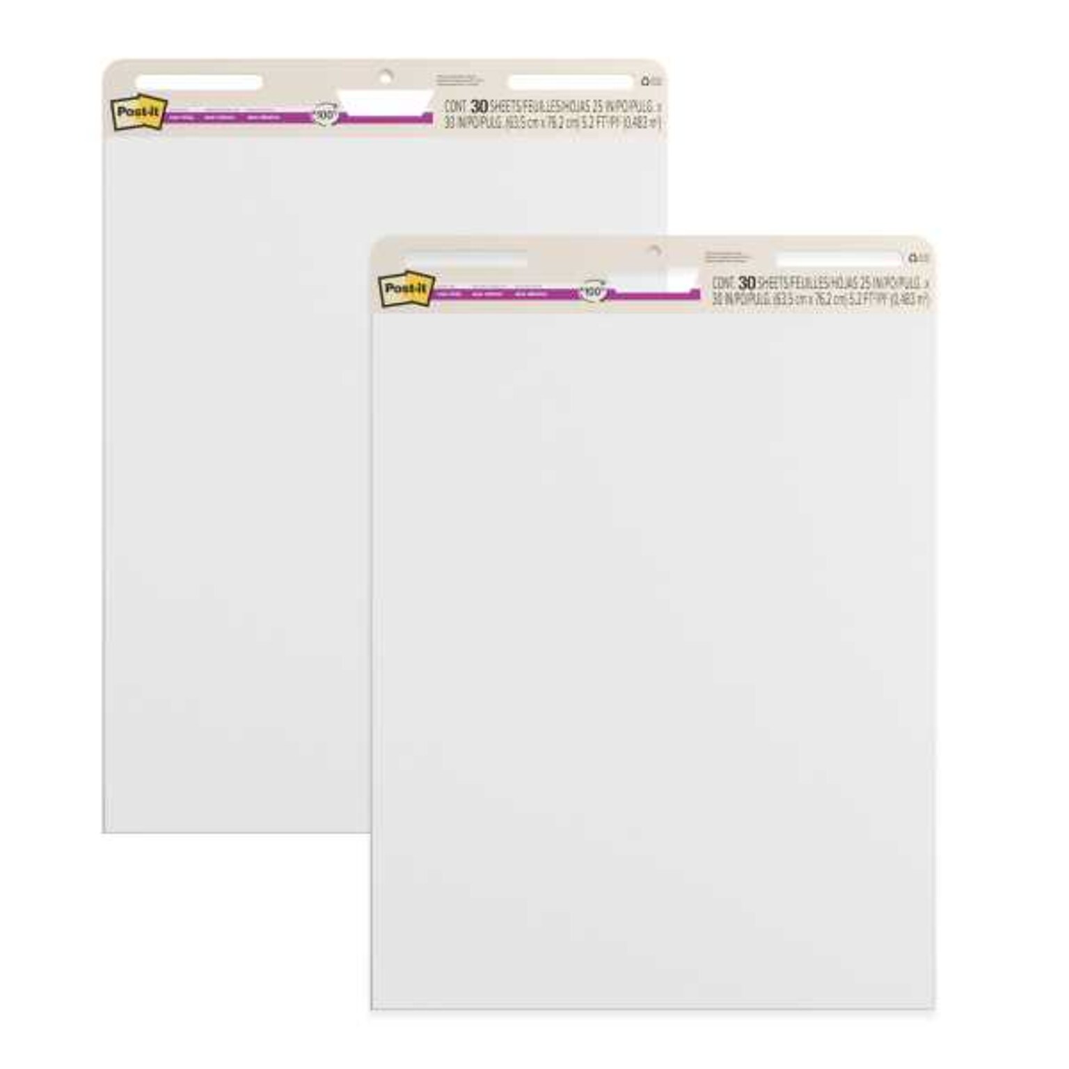 Post-it Recycled Super Sticky Wall Easel Pad, 25 x 30, 30 Sheets/Pad, 2 Pads/Pack (559RP)