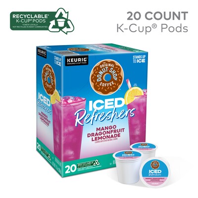 The Original Donut Shop Iced Refreshers Mango Dragonfruit Lemonade, Keurig® K-Cup® Pods, 20 Pods/Box (5000382824)