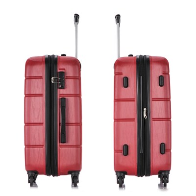 DUKAP Rodez 24" Hardside Suitcase, 4-Wheeled Spinner, TSA Checkpoint Friendly, Red (DKROD00M-RED)