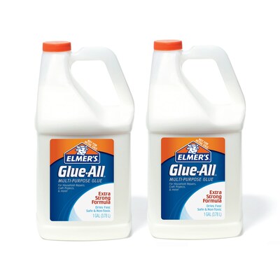 Elmers Multi-Purpose Washable Removable Liquid Craft Glue, 128 oz., White, 2/Pack, (E1326NR)
