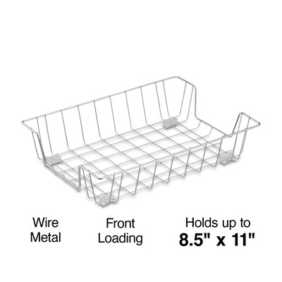 Staples Front Loading Letter Tray, Chrome Steel (10849CC)