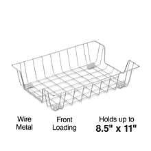 Staples Front Loading Letter Tray, Chrome Steel (10849CC)