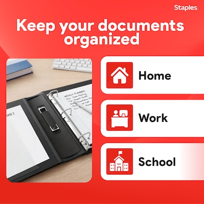 Staples 5" 3-Ring Better Binder, D-Ring, Black (44104)