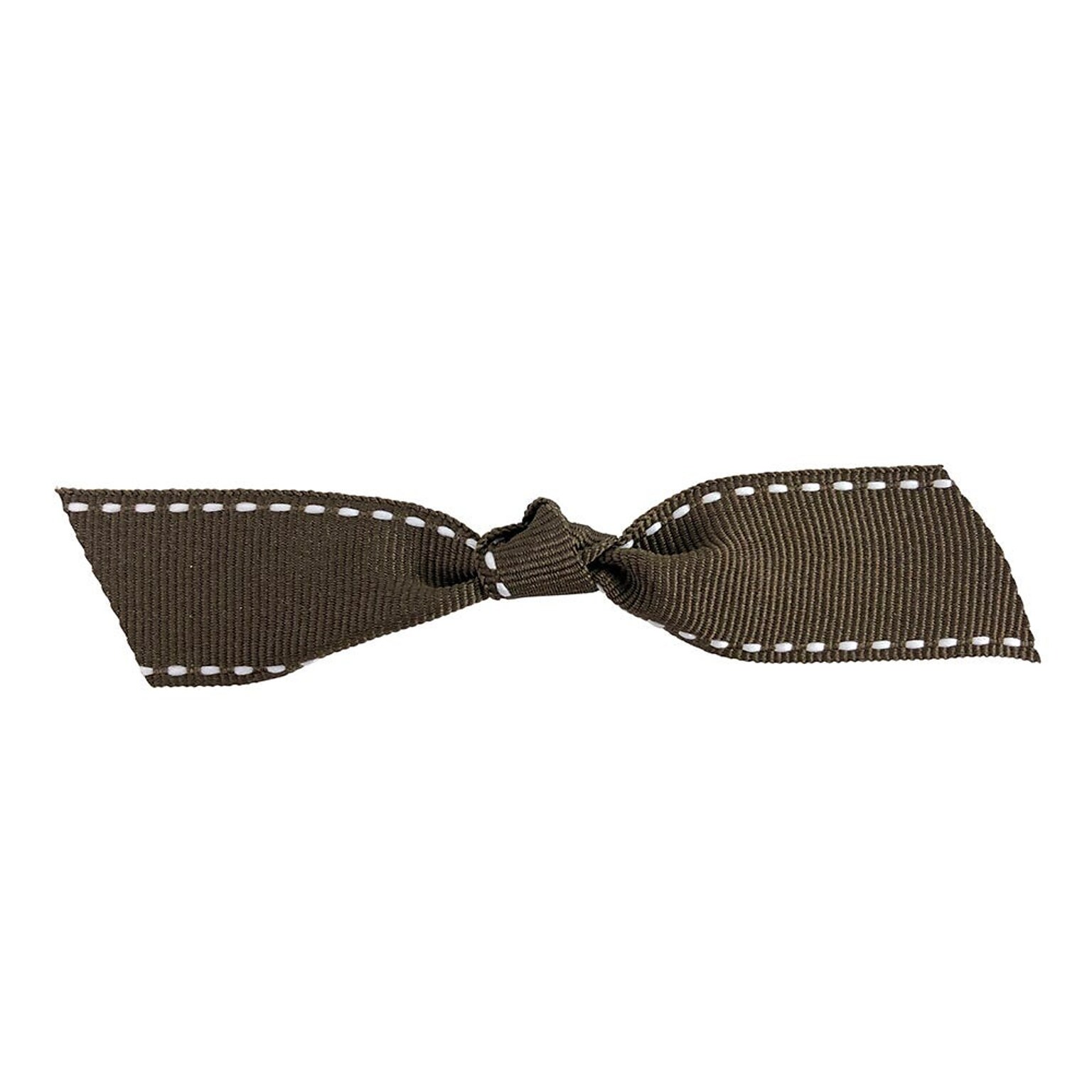 JAM Paper Grosgrain Bows, Brown and White Stitch Flair, 100/Pack (52640349324)