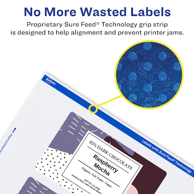 Avery Laser/Inkjet Rectangle Waterproof Multipurpose Labels, 5"  x 3", White, 75/Pack (94213)