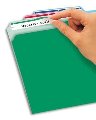 Avery Easy Peel Laser/Inkjet File Folder Labels, 2/3" x 3-7/16", Assorted Colors, 252 Labels/Pack (5235)