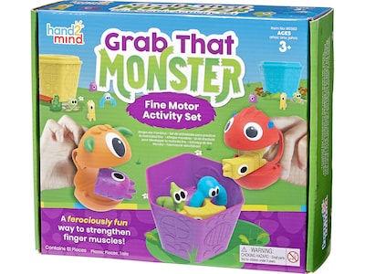 hand2mind Grab That Monster Fine Motor Activity Set, Assorted Colors (95383)