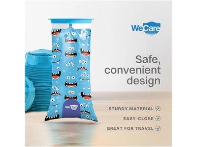 WeCare Monsters Kids' Disposable Emesis Bag for Nausea and Motion Sickness, Multicolor (WC-EMES-M-20)