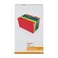 Staples Heavy Duty Hanging File Folders, 1/5-Cut Tab, Legal Size, Assorted Colors, 25/Box (345001)