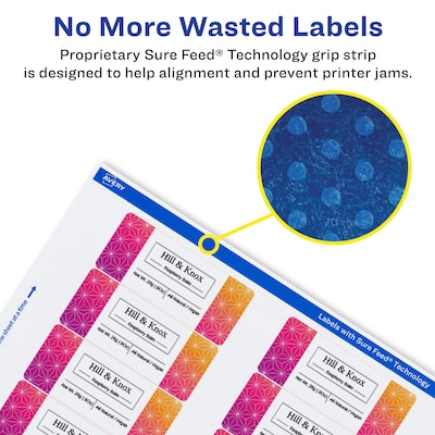 Avery Laser/Inkjet Rectangle Waterproof Multipurpose Labels, 3" x 0.625", White, 3200/Box (94214)