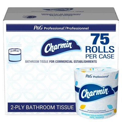 Charmin Commercial Toilet Paper, 2-ply, White, 450 Sheets/Roll, 75 Rolls/Case (71693)