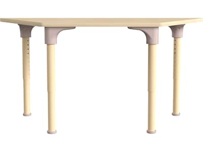 Flash Furniture Bright Beginnings Hercules Trapezoid Table, 47 x 20.75, Height Adjustable, Beech (