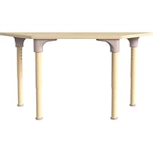 Flash Furniture Bright Beginnings Hercules Trapezoid Table, 47 x 20.75, Height Adjustable, Beech (