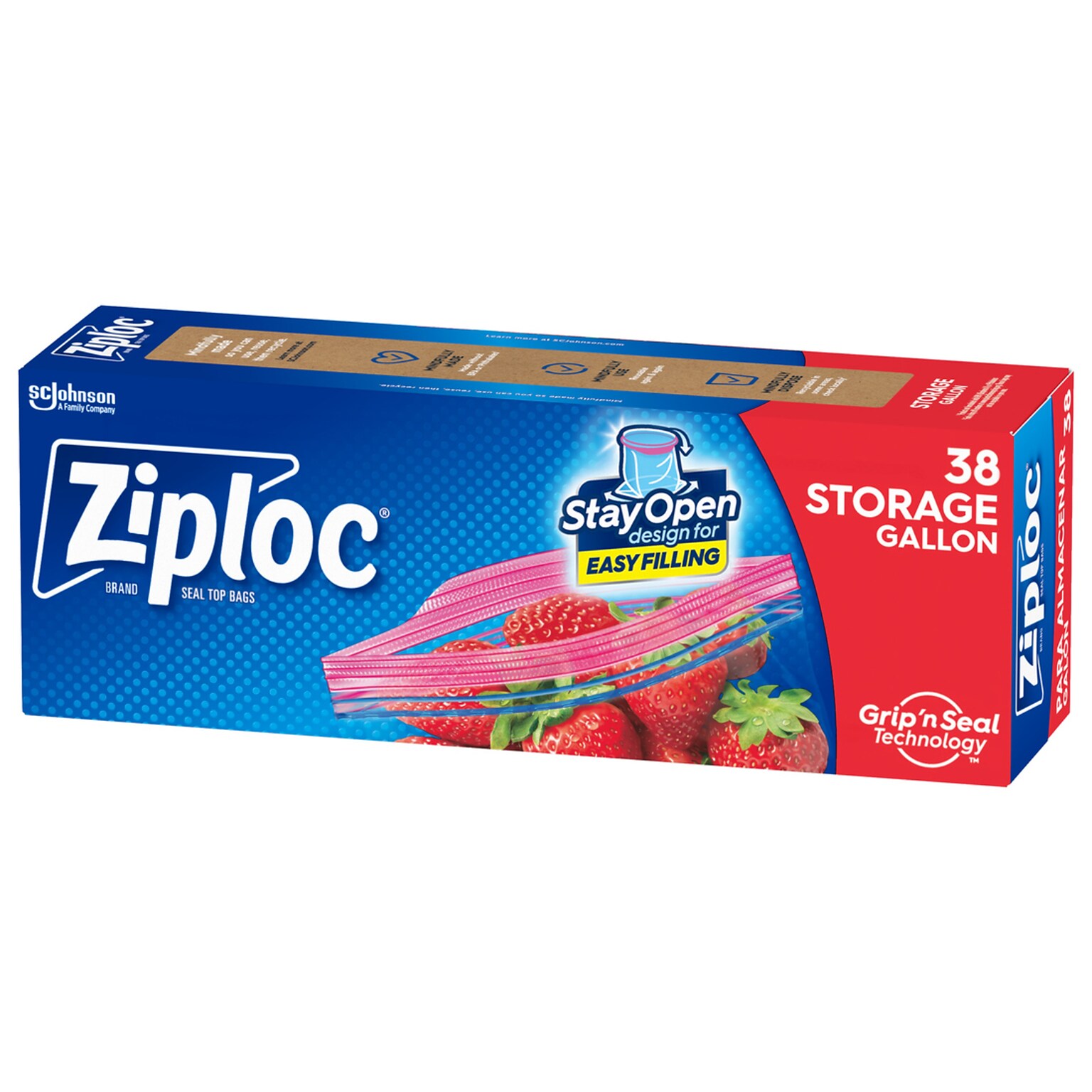 Ziploc Seal Top Storage Bags, Gallon, 38/Box (314470)