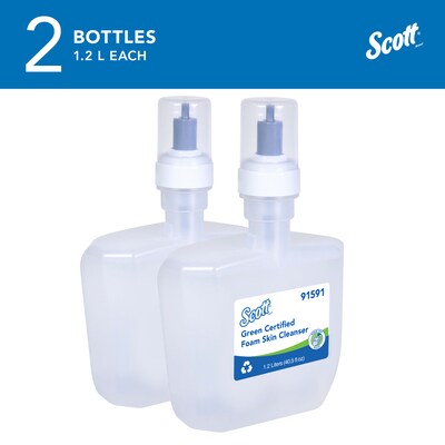 Scott Foaming Hand Soap Refill, Clear,  1.2 Liters, 2/Case (91591)