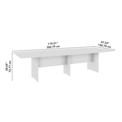 Bush Business Furniture 120W x 48D Boat Shaped Conference Table with Wood Base, Black Walnut (99TB12048BWK)