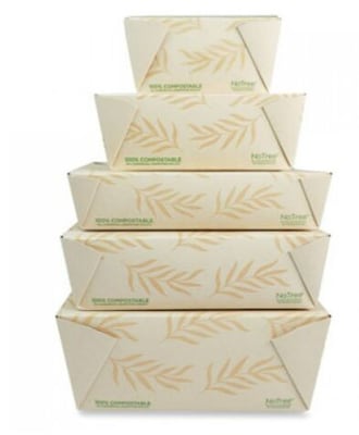 World Centric No Tree Sugercane Takeout Container, 65 oz., Natural, 200/Carton (WORTONT3)