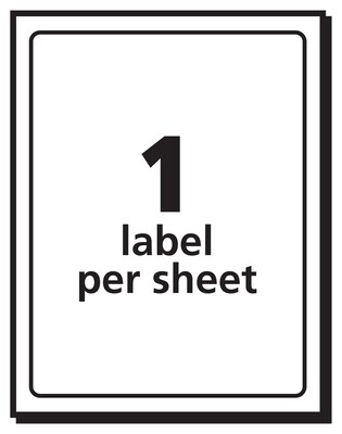 Avery TrueBlock Laser/Inkjet Shipping Labels, 4" x 6",  White, 1 Label/Sheet, 20 Sheets/Pack (5292)