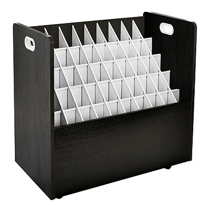 AdirOffice 50-Slot Mobile Roll File, 28.5H x 30W x 15.75D, Black (626-BLK-KIT1)